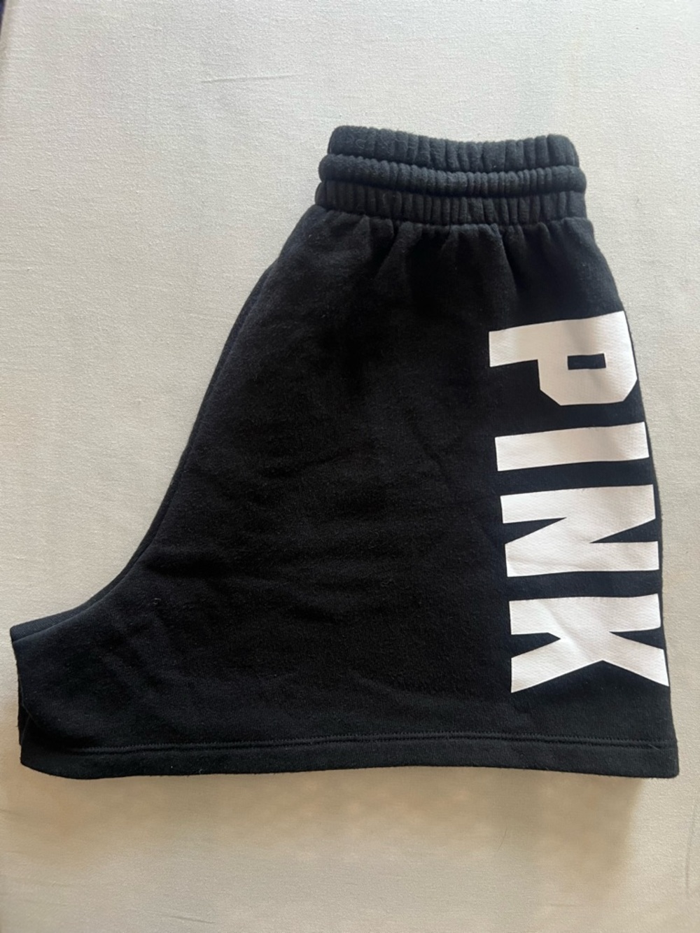 PINK Victoria's Secret Black Cozy Logo Shorts (Size Extra Small)
